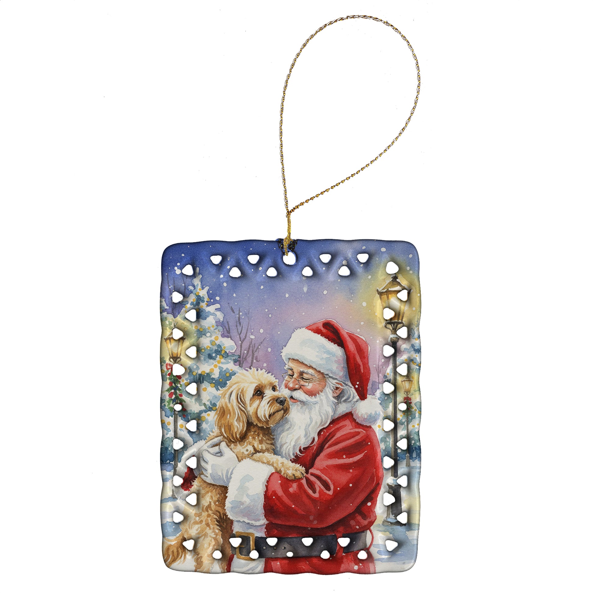 Buy this Cockapoo with Santa Claus Porcelain Ornament