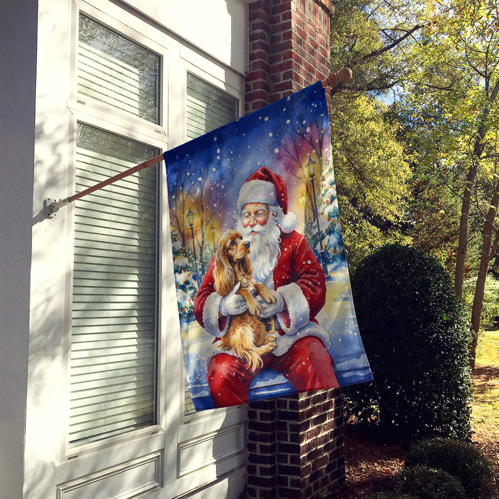 Cocker Spaniel with Santa Claus House Flag