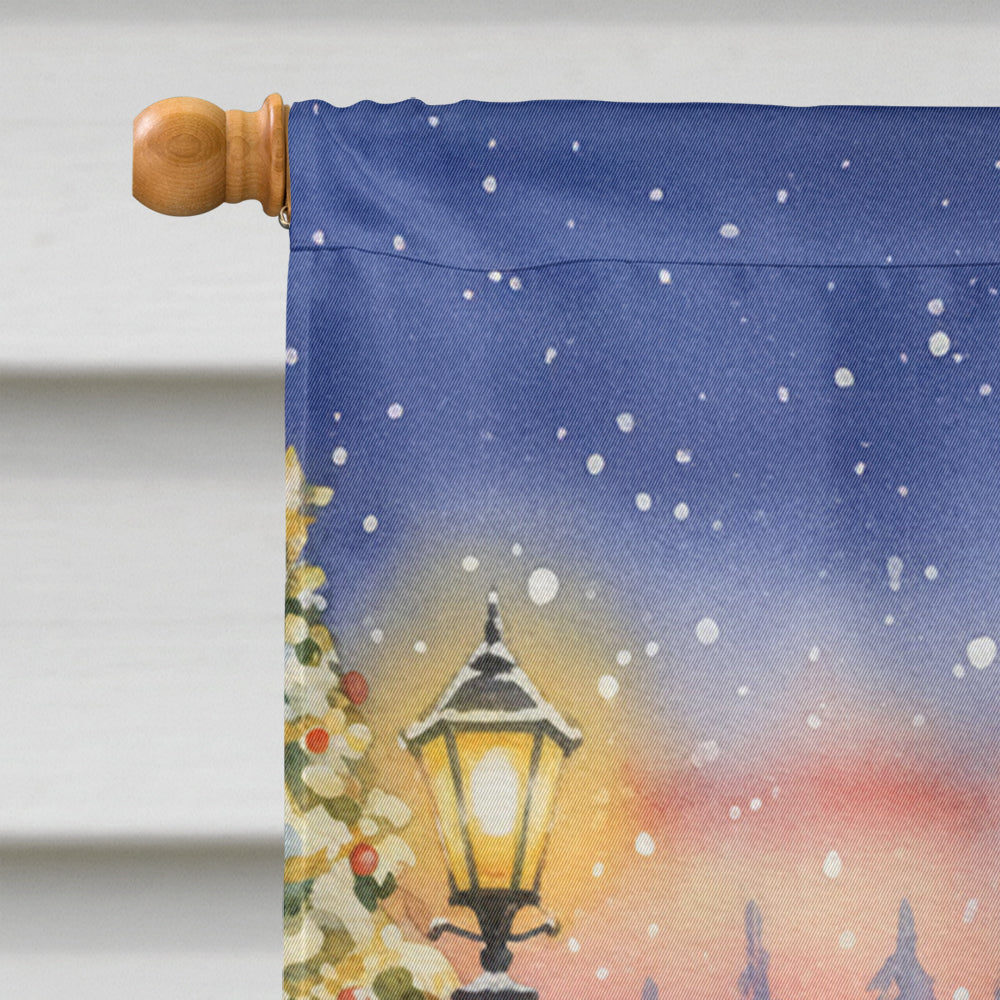 Black and Tan Dachshund with Santa Claus House Flag