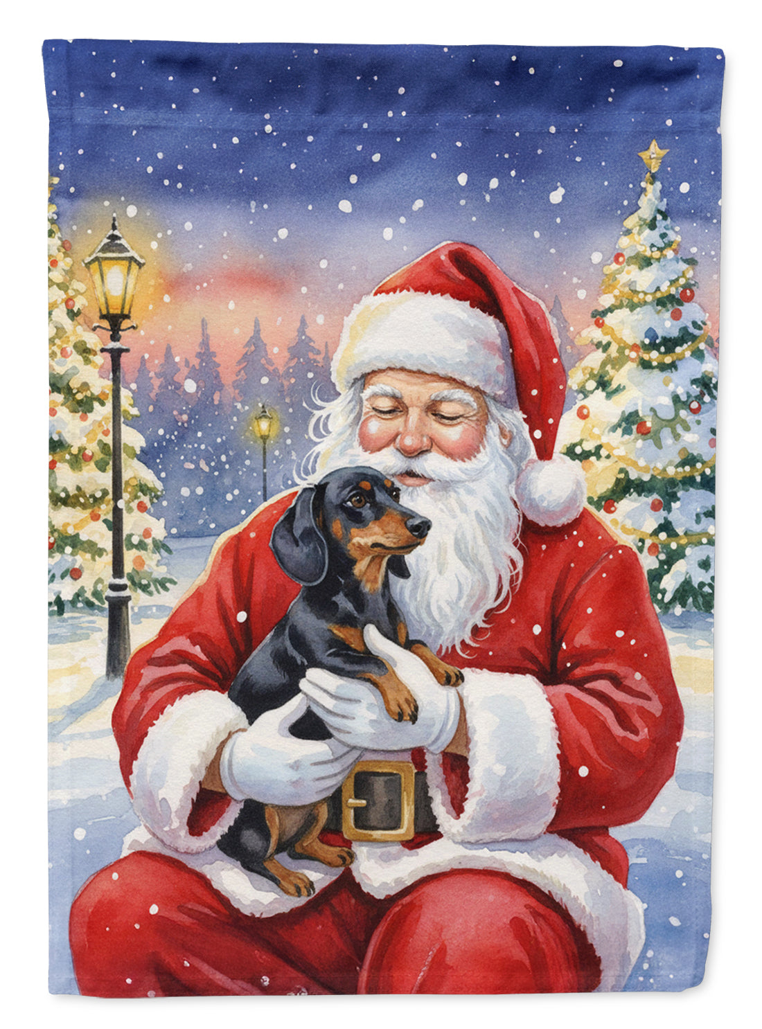 Buy this Black and Tan Dachshund with Santa Claus Garden Flag