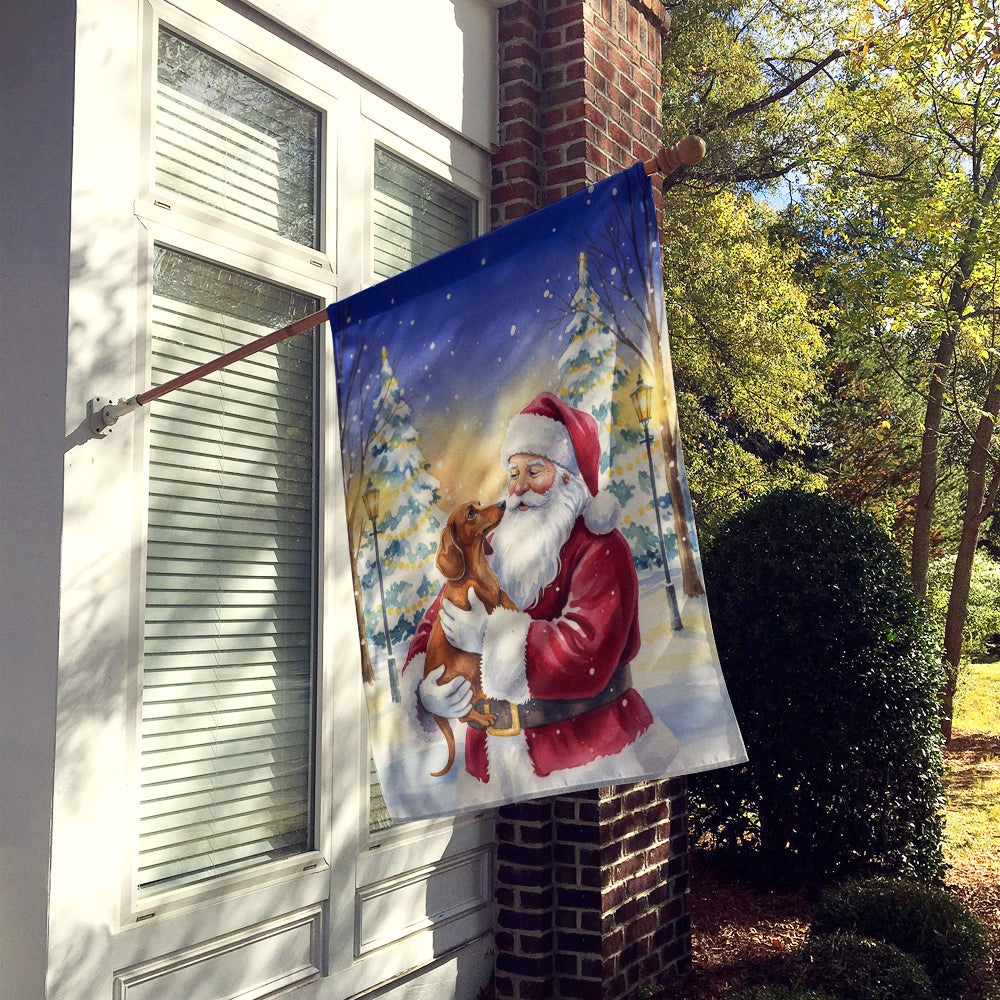 Dachshund with Santa Claus House Flag