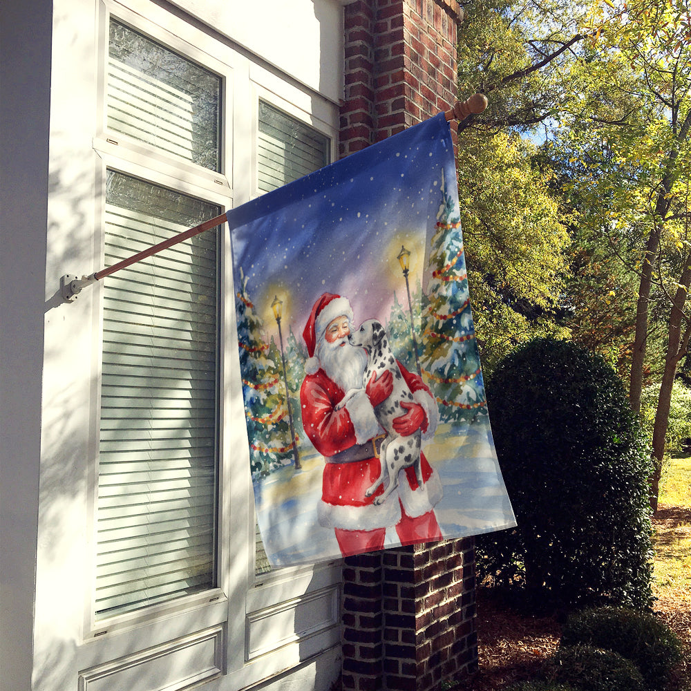 Dalmatian with Santa Claus House Flag