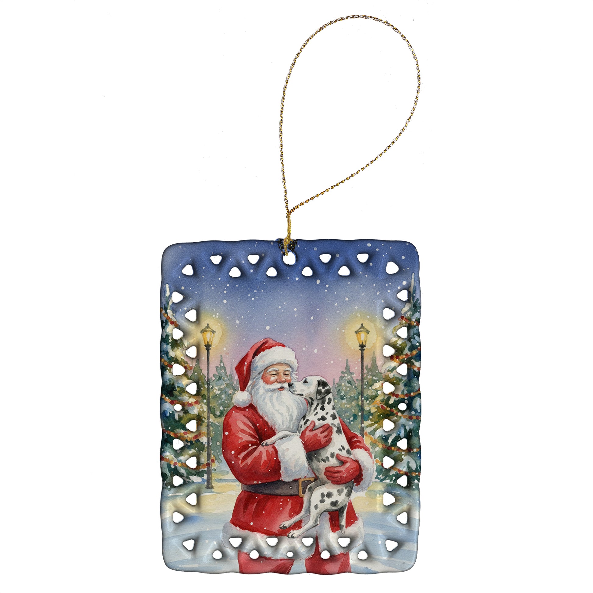 Buy this Dalmatian with Santa Claus Porcelain Ornament