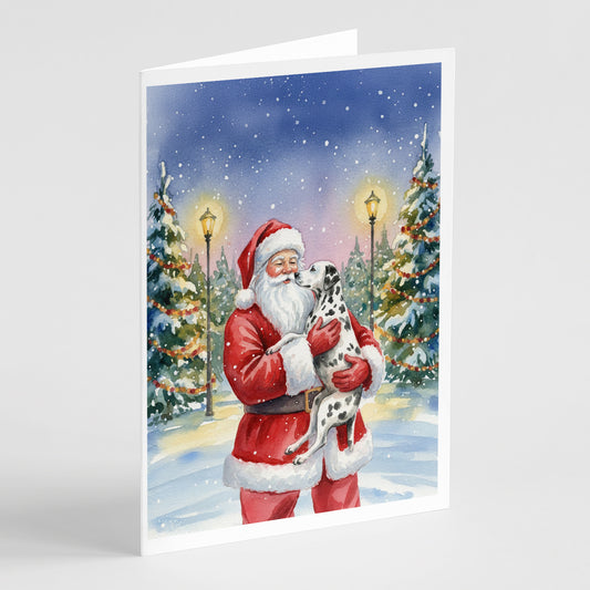 Buy this Dalmatian with Santa Claus Greeting Cards Pack of 8