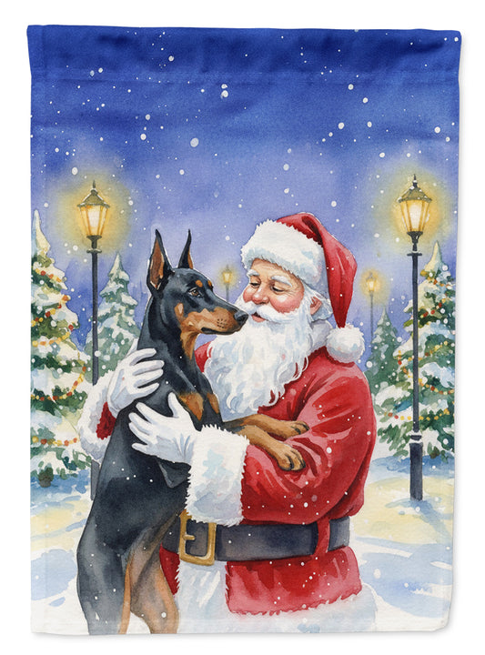 Buy this Doberman Pinscher with Santa Claus House Flag