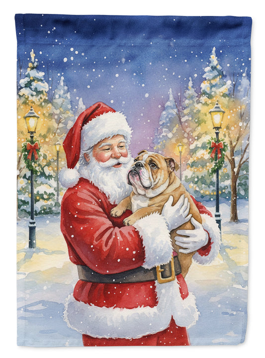 Buy this English Bulldog with Santa Claus House Flag