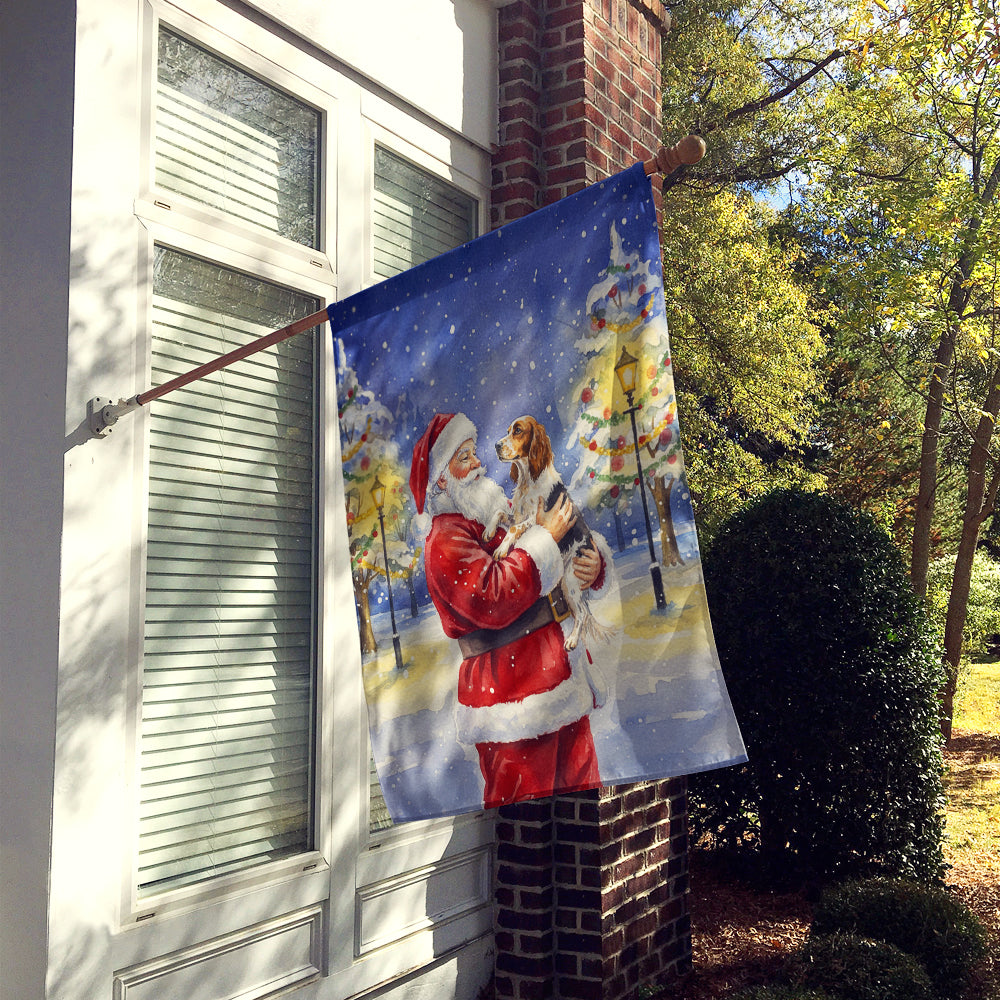 English Setter with Santa Claus House Flag