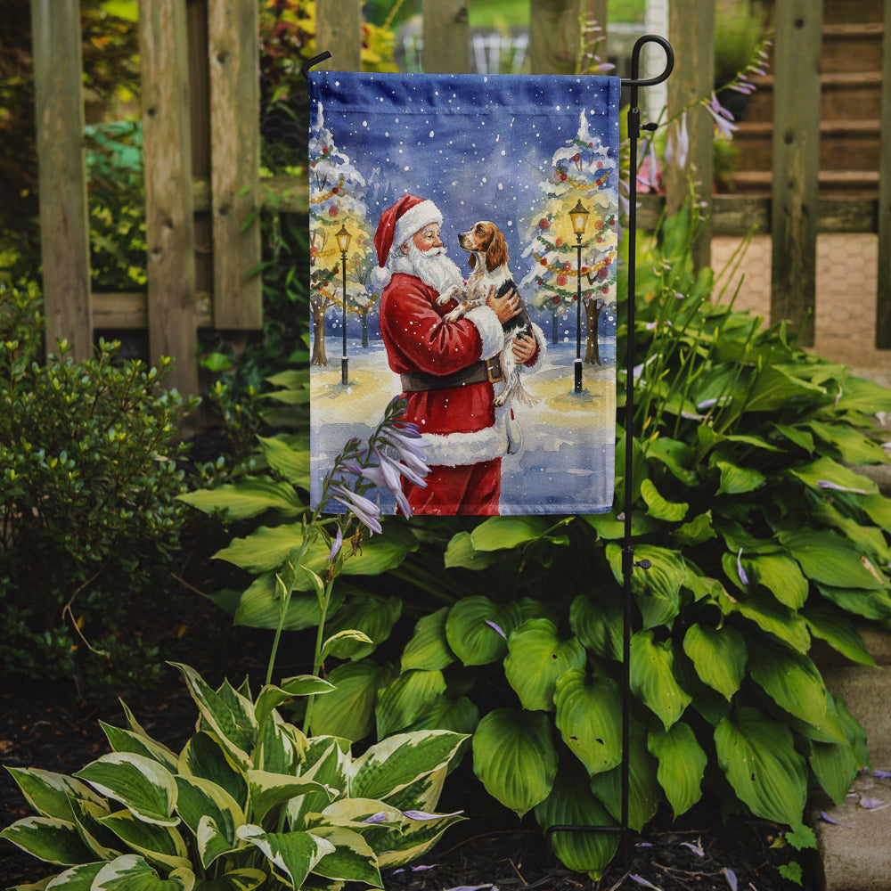 English Setter with Santa Claus Garden Flag