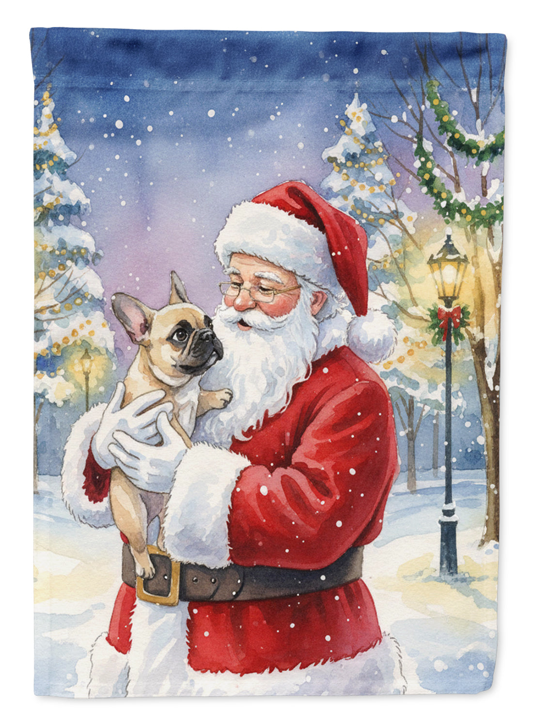 Buy this French Bulldog with Santa Claus Garden Flag