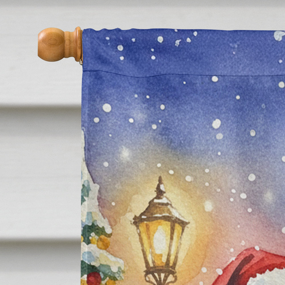 German Shepherd with Santa Claus House Flag