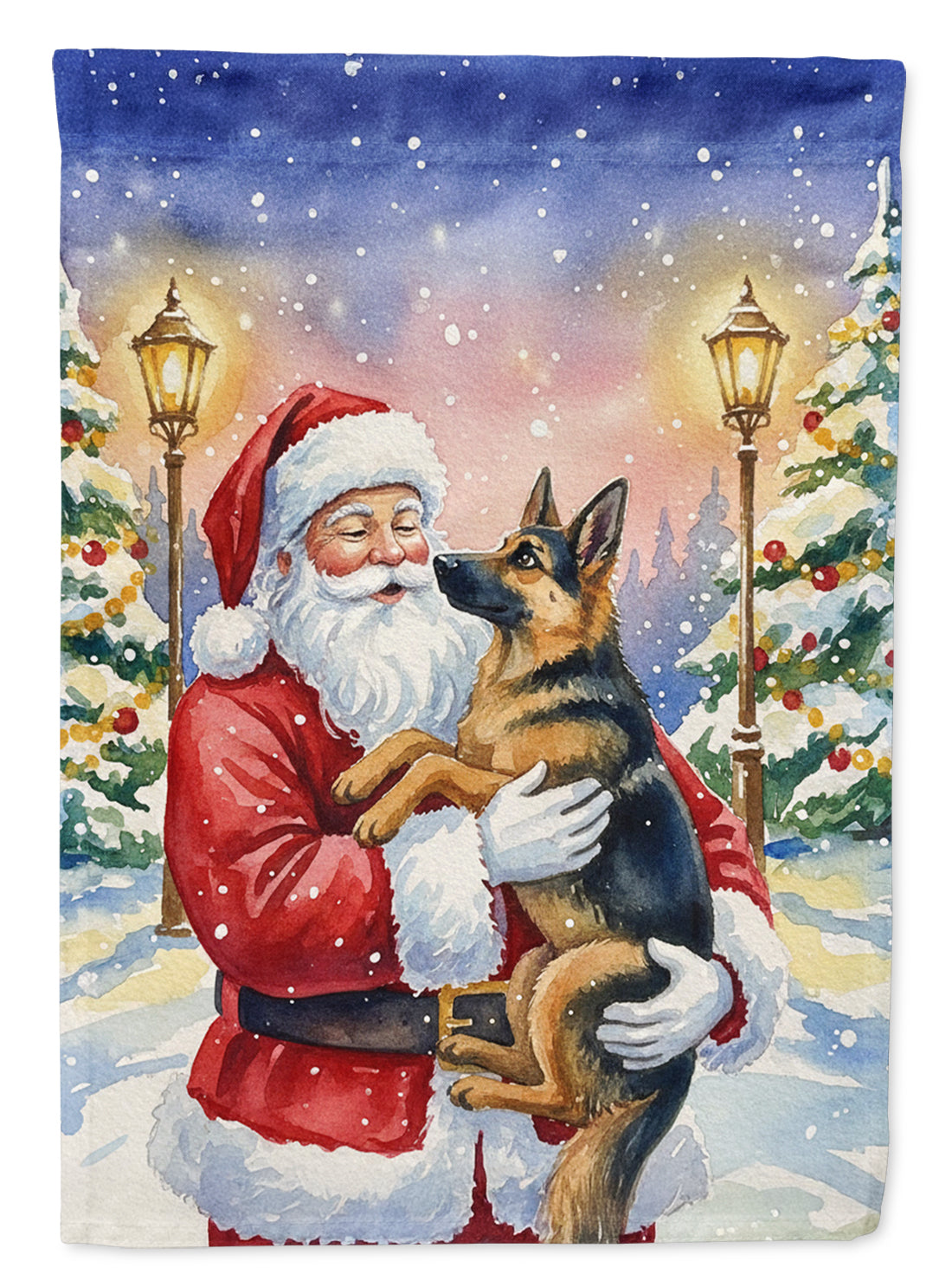 Buy this German Shepherd with Santa Claus Garden Flag