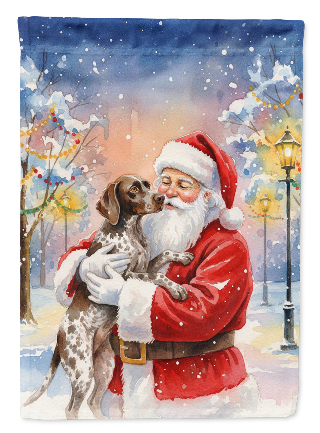 Buy this German Shorthaired Pointer with Santa Claus House Flag