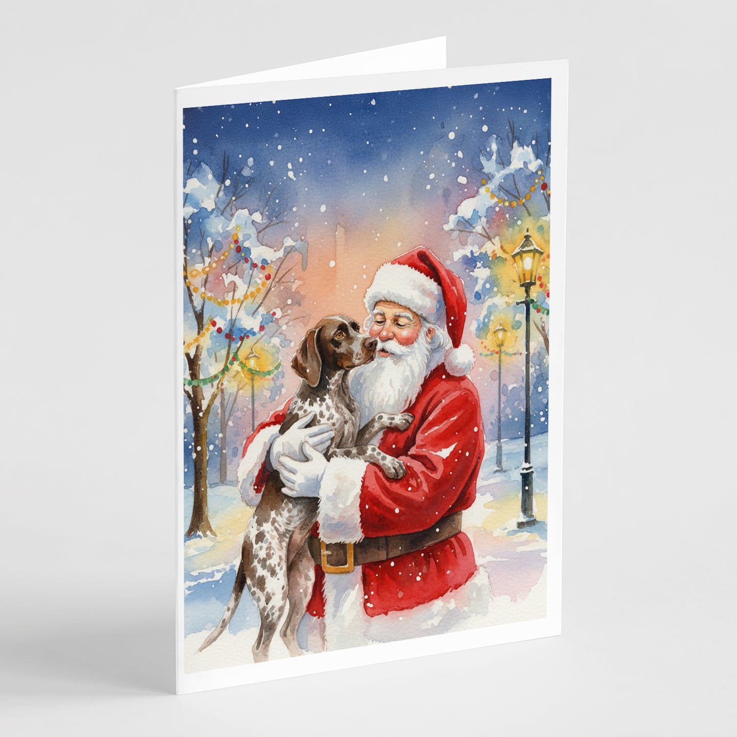 Buy this German Shorthaired Pointer with Santa Claus Greeting Cards Pack of 8