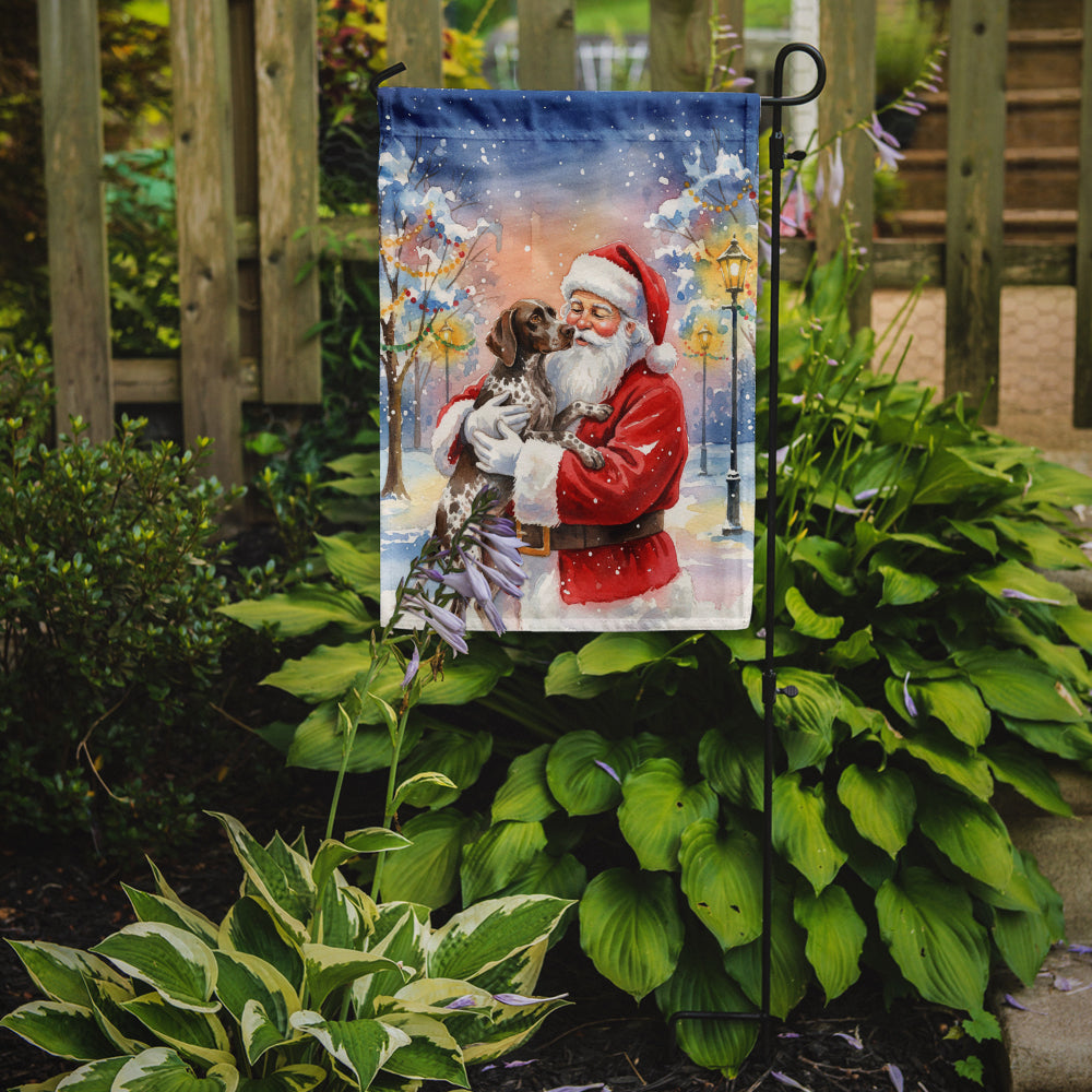 German Shorthaired Pointer with Santa Claus Garden Flag