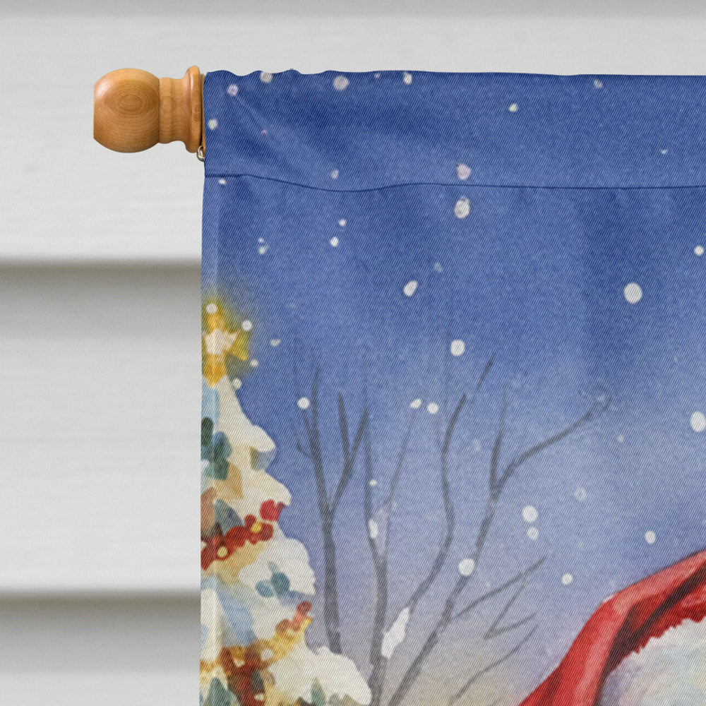 German Wirehaired Pointer with Santa Claus House Flag