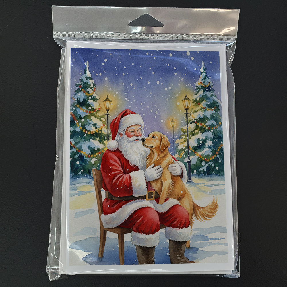 Golden Retriever with Santa Claus Greeting Cards Pack of 8