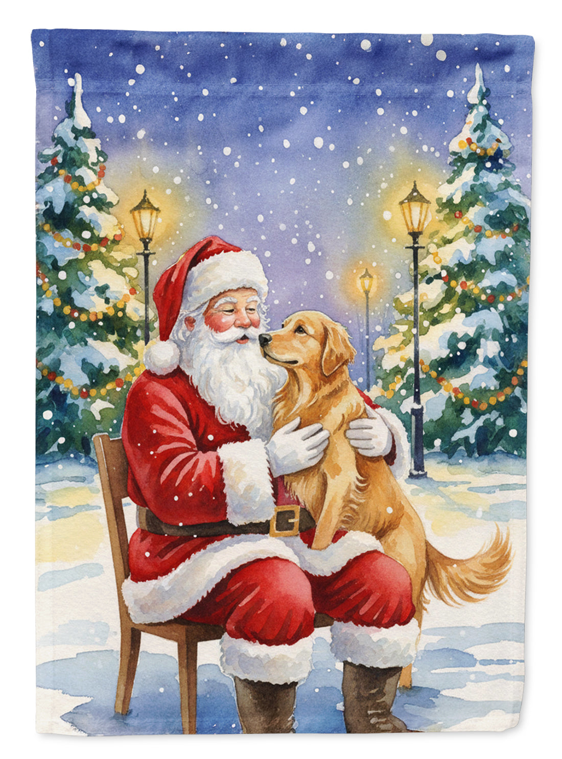 Buy this Golden Retriever with Santa Claus Garden Flag