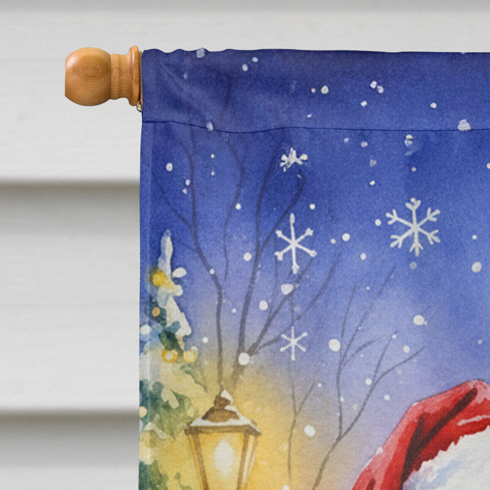 Goldendoodle with Santa Claus House Flag