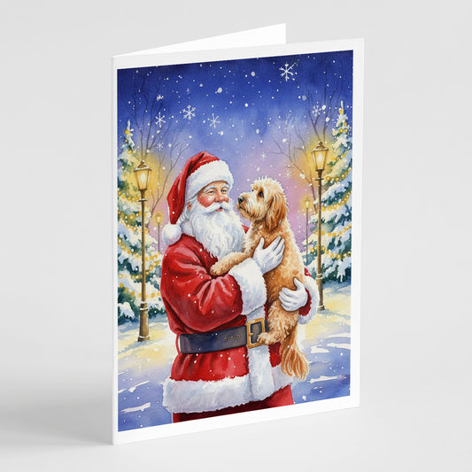 Buy this Goldendoodle with Santa Claus Greeting Cards Pack of 8