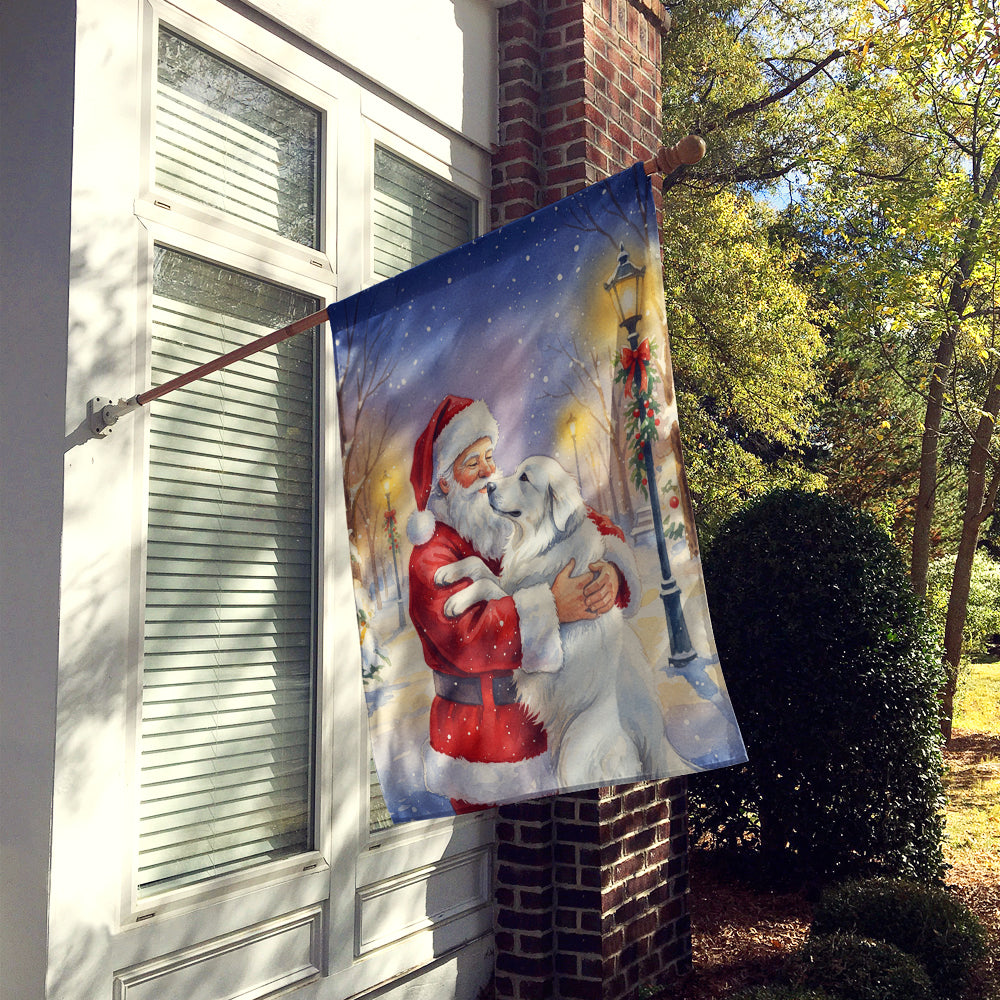 Great Pyrenees with Santa Claus House Flag