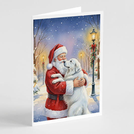 Buy this Great Pyrenees with Santa Claus Greeting Cards Pack of 8