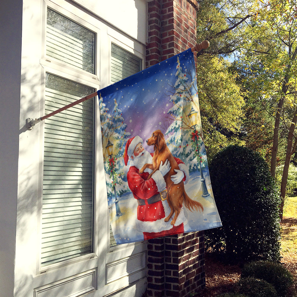Irish Setter with Santa Claus House Flag