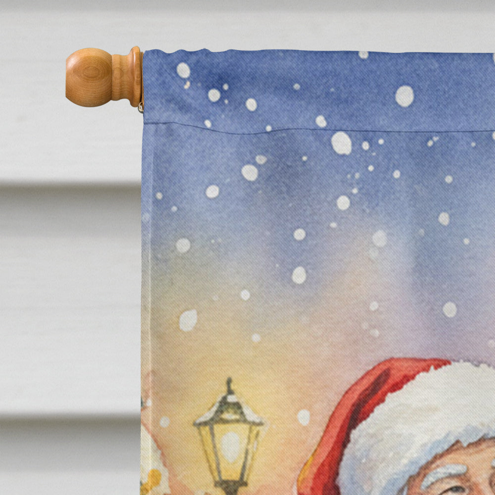 Irish Wolfhound with Santa Claus House Flag