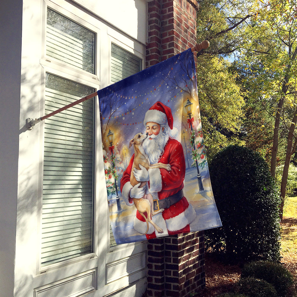 Italian Greyhound with Santa Claus House Flag