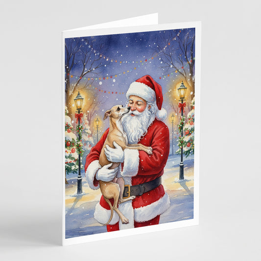 Buy this Italian Greyhound with Santa Claus Greeting Cards Pack of 8