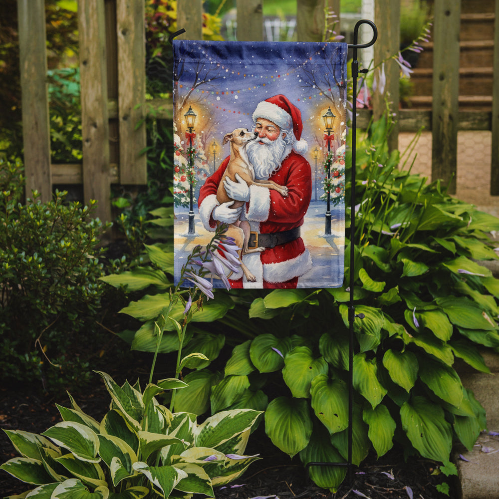 Italian Greyhound with Santa Claus Garden Flag