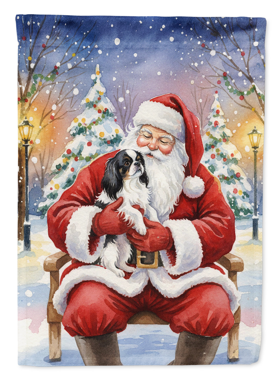 Buy this Japanese Chin with Santa Claus Garden Flag