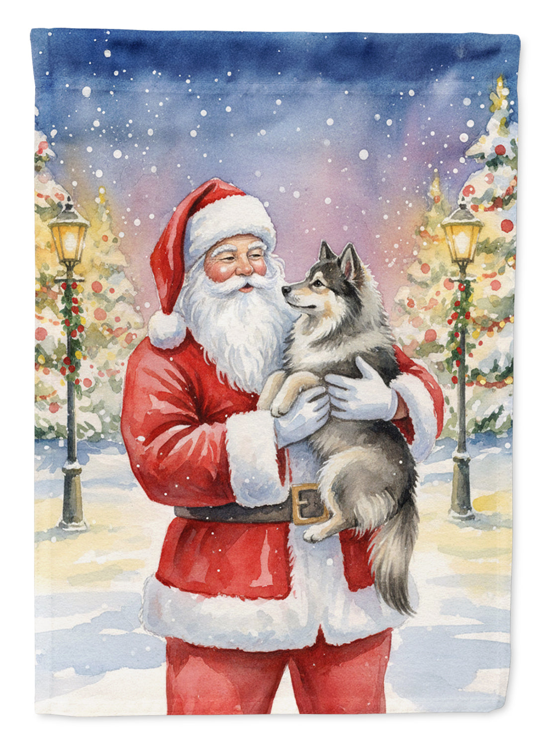Buy this Keeshond with Santa Claus Garden Flag