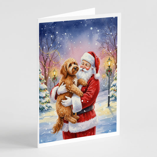 Buy this Labradoodle with Santa Claus Greeting Cards Pack of 8