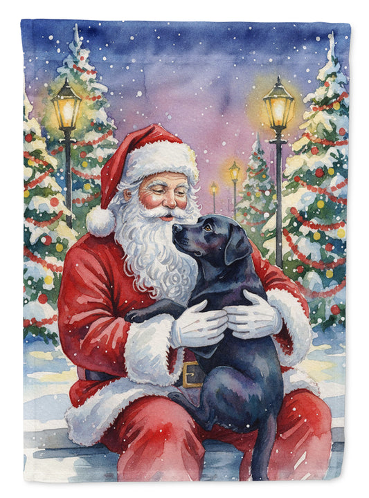Buy this Black Labrador Retriever with Santa Claus House Flag