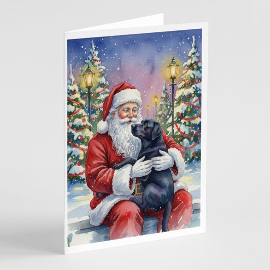 Buy this Black Labrador Retriever with Santa Claus Greeting Cards Pack of 8