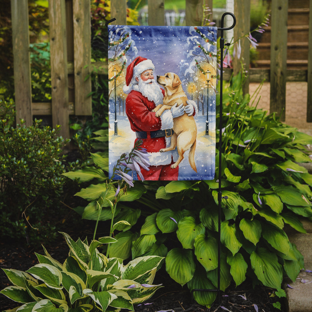 Yellow Labrador Retriever with Santa Claus Garden Flag
