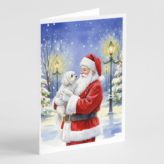 Buy this Maltese with Santa Claus Greeting Cards Pack of 8