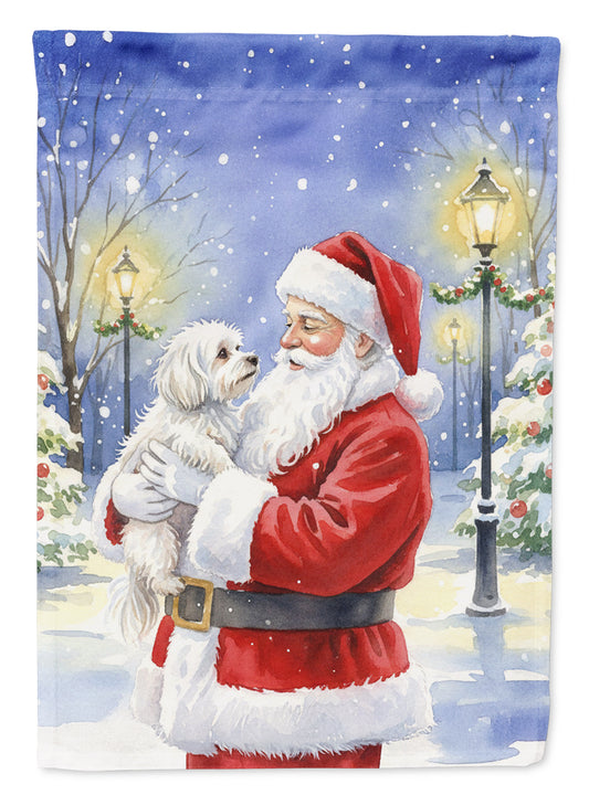 Buy this Maltese with Santa Claus Garden Flag