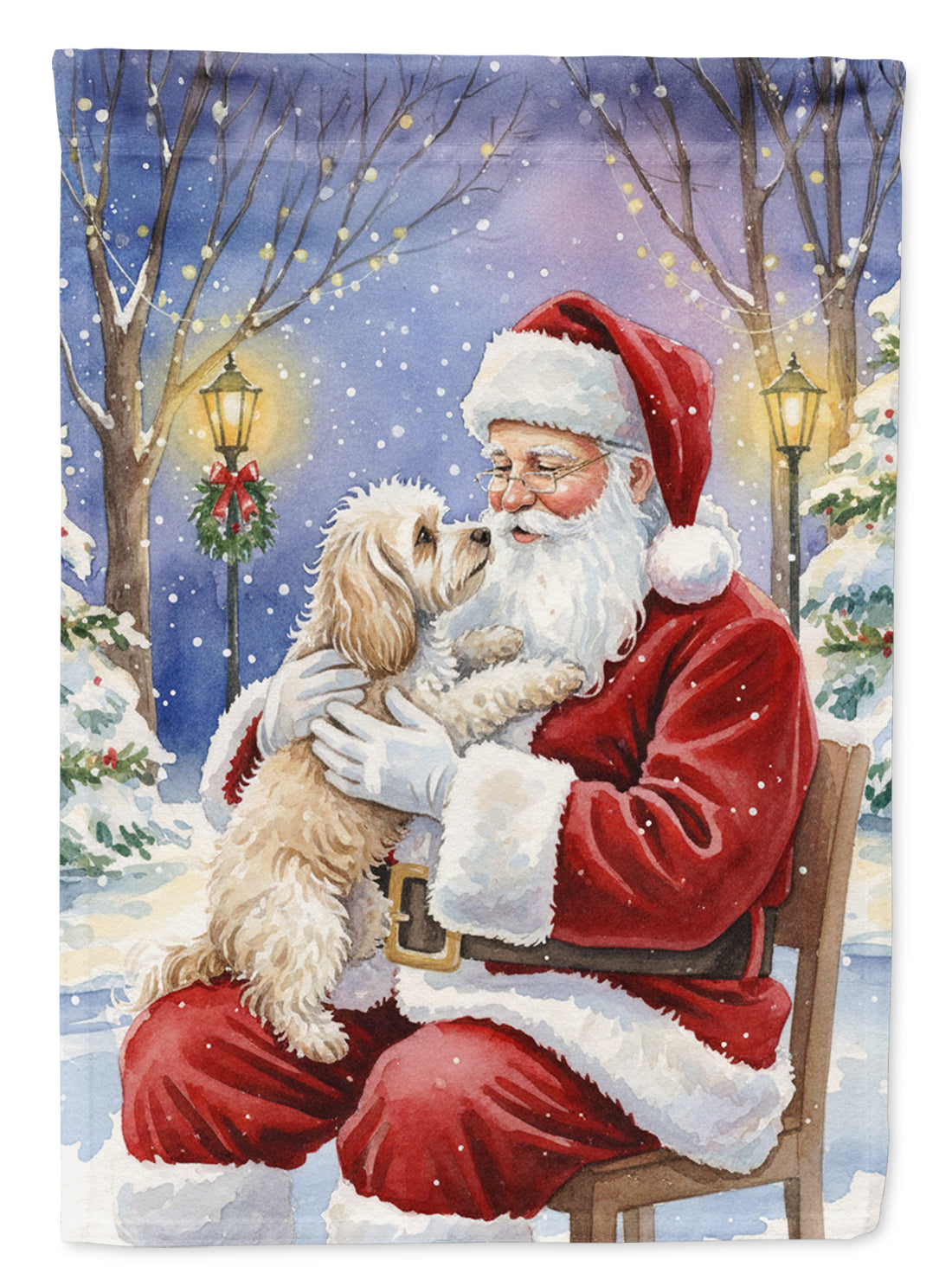 Buy this Maltipoo with Santa Claus Garden Flag