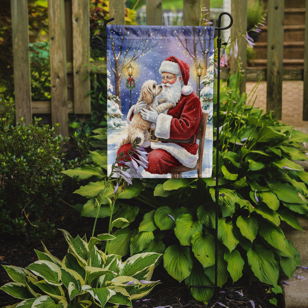 Maltipoo with Santa Claus Garden Flag
