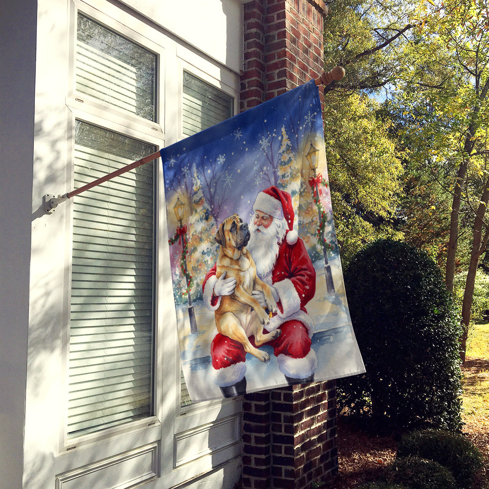 Mastiff with Santa Claus House Flag
