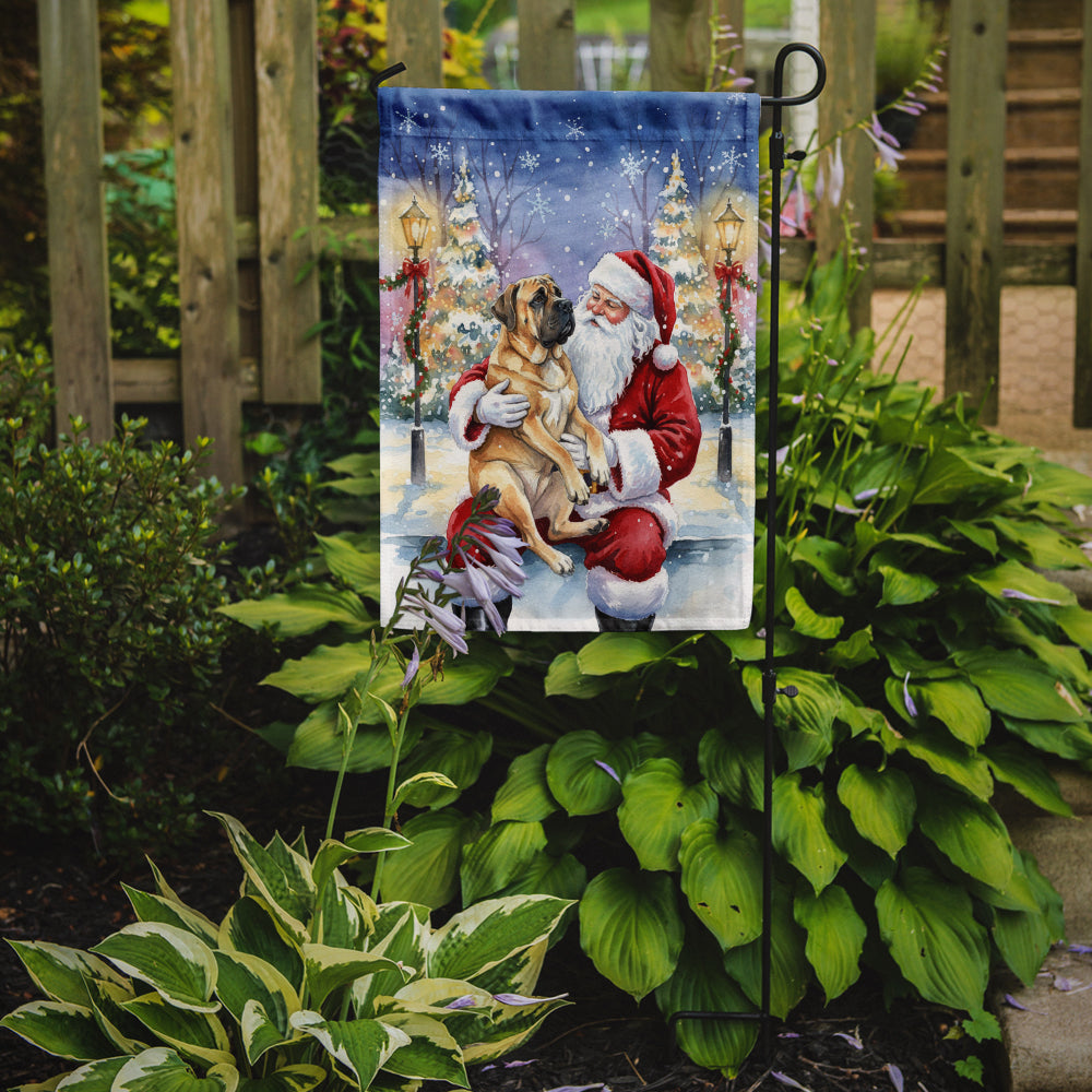 Mastiff with Santa Claus Garden Flag