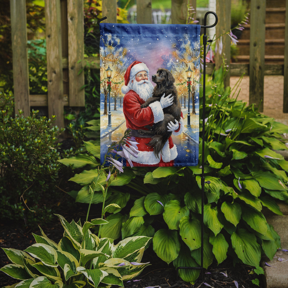 Newfoundland with Santa Claus Garden Flag