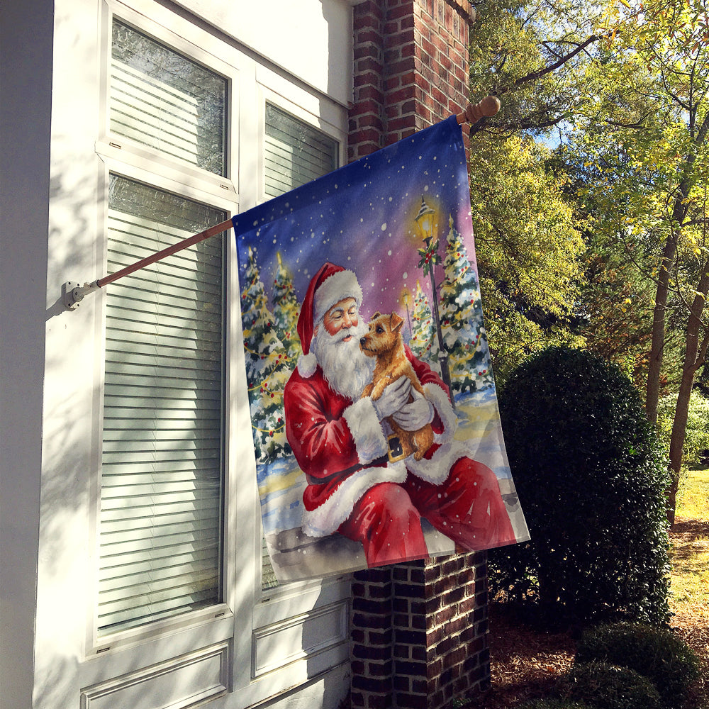 Norfolk Terrier with Santa Claus House Flag