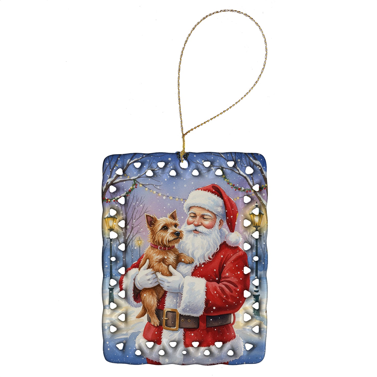 Buy this Norwich Terrier with Santa Claus Porcelain Ornament