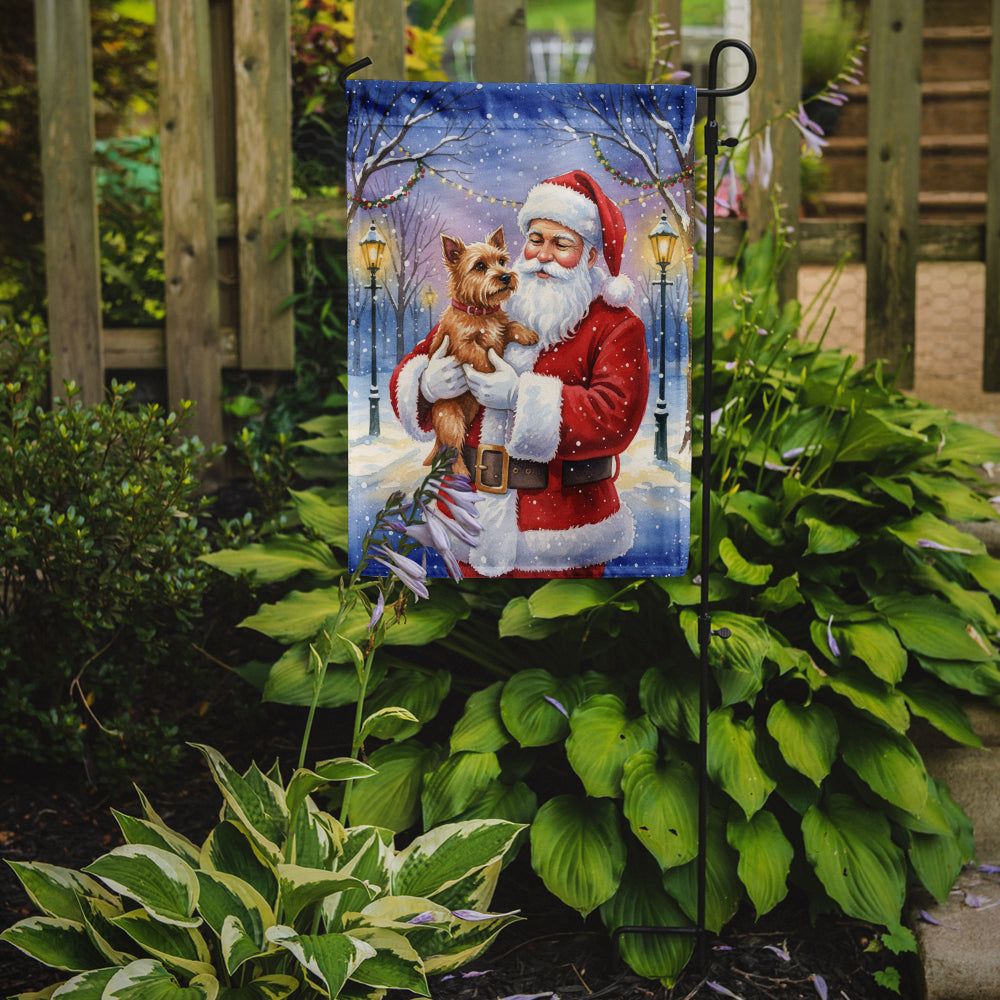 Norwich Terrier with Santa Claus Garden Flag