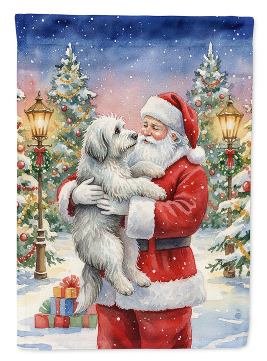 Buy this Old English Sheepdog with Santa Claus Garden Flag