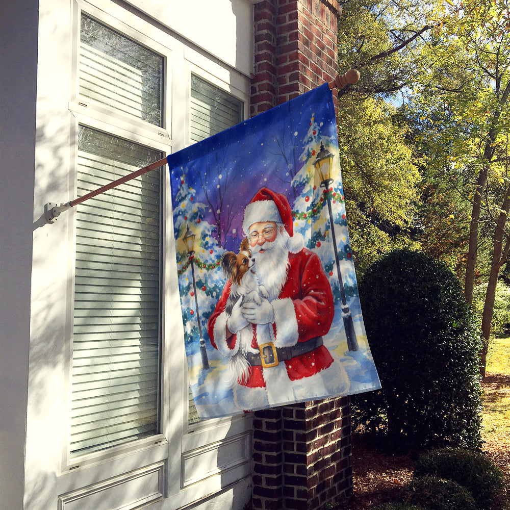 Papillon with Santa Claus House Flag