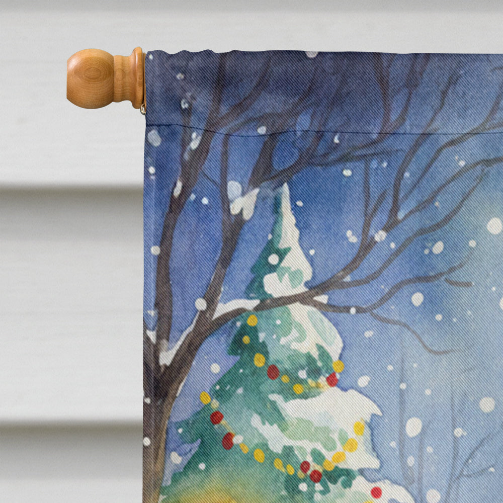 Pomeranian with Santa Claus House Flag
