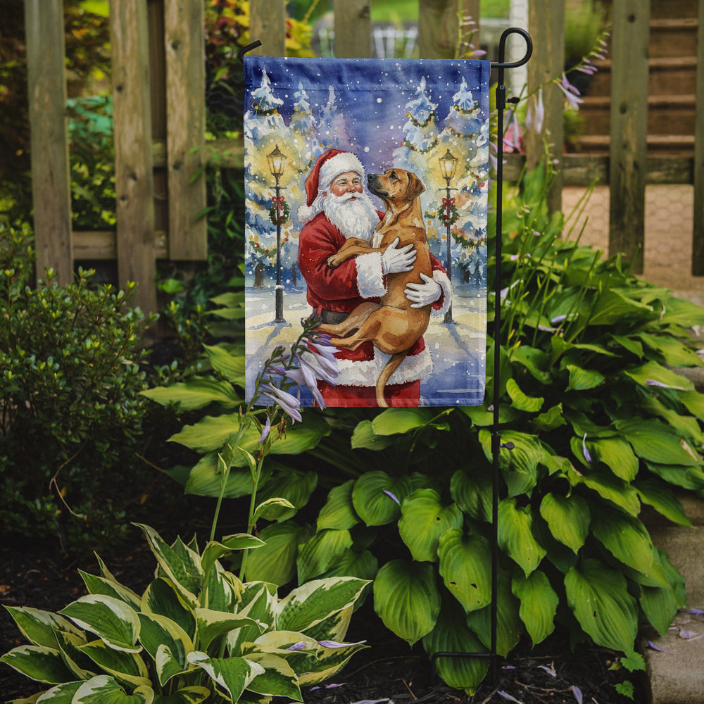 Rhodesian Ridgeback with Santa Claus Garden Flag